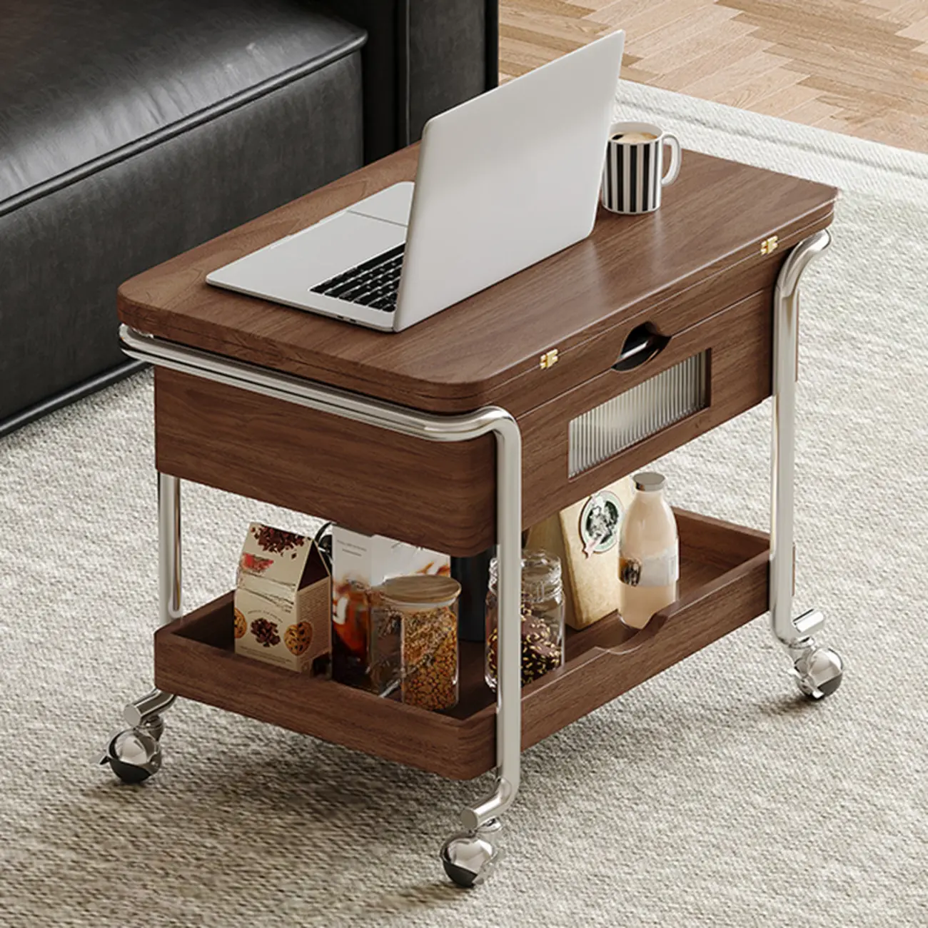 Practical Traditional Wood Wheel End Table