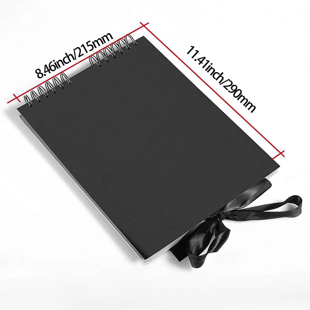 HULIANFU Photo Albums 80 Black Pages Memory Books A4 Craft Paper DIY Scrapbooking Picture Wedding Birthday Childrens Gift - Deanwangkt