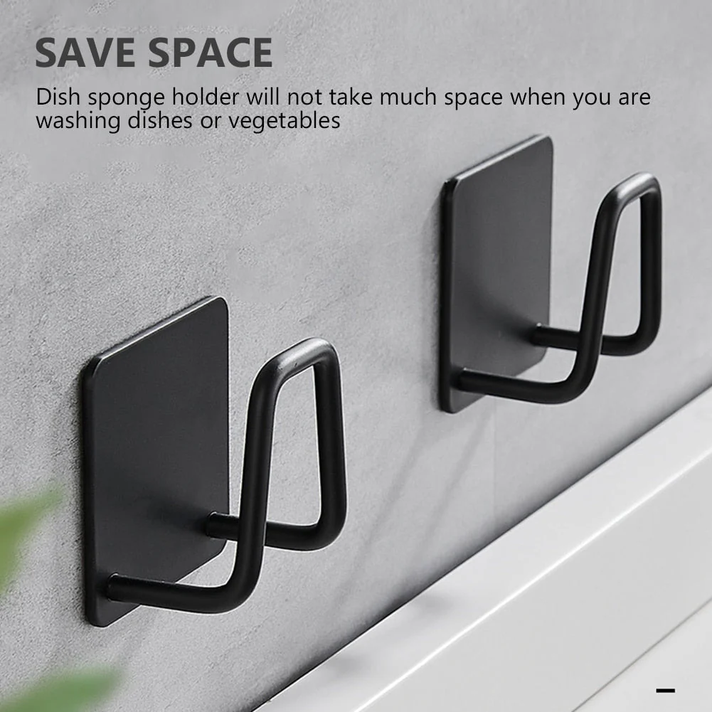 HULIANFU Kitchen Sponges Holder Self Adhesive Sink Sponges Drain Drying Rack 304 Stainless Steel Storage Holder Kitchen Sink Accessories - Deanwangkt