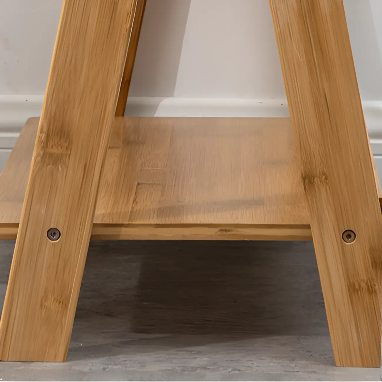 Bamboo Open 4 Shelves Adjustable Ladder Bookcase