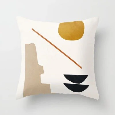 HULIANFU   ZENGA Geometric Abstract Cushion Cover Tropic Modern Art Brown Throw Pillow Cover Double Side Print Decorative Cushion For Sofa - Deanwangkt