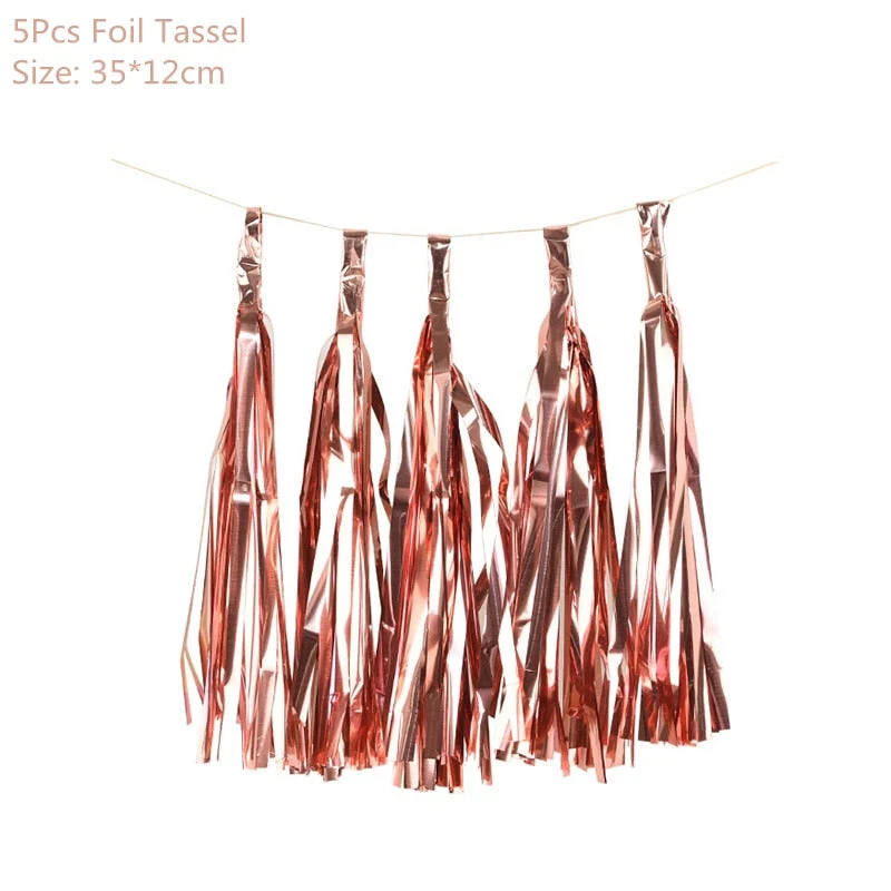 HULIANFU Rose Gold Wedding Birthday Party Balloons Happy Birthday Letter Foil Balloon Baby Shower Anniversary Event Party Decor Supplies - Deanwangkt