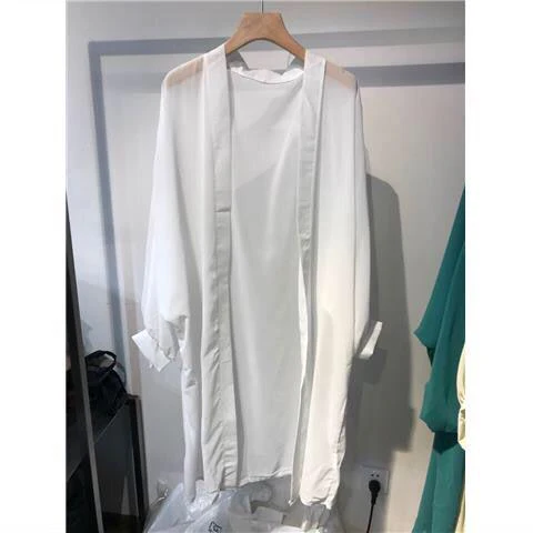 Hulianfu long Jacket Women Summer Thin Loose See-through Sunscreen Pure Long Sleeve Sexy  Coat Chiffon Bohemian Female New Fashion Tops - Deanwangkt