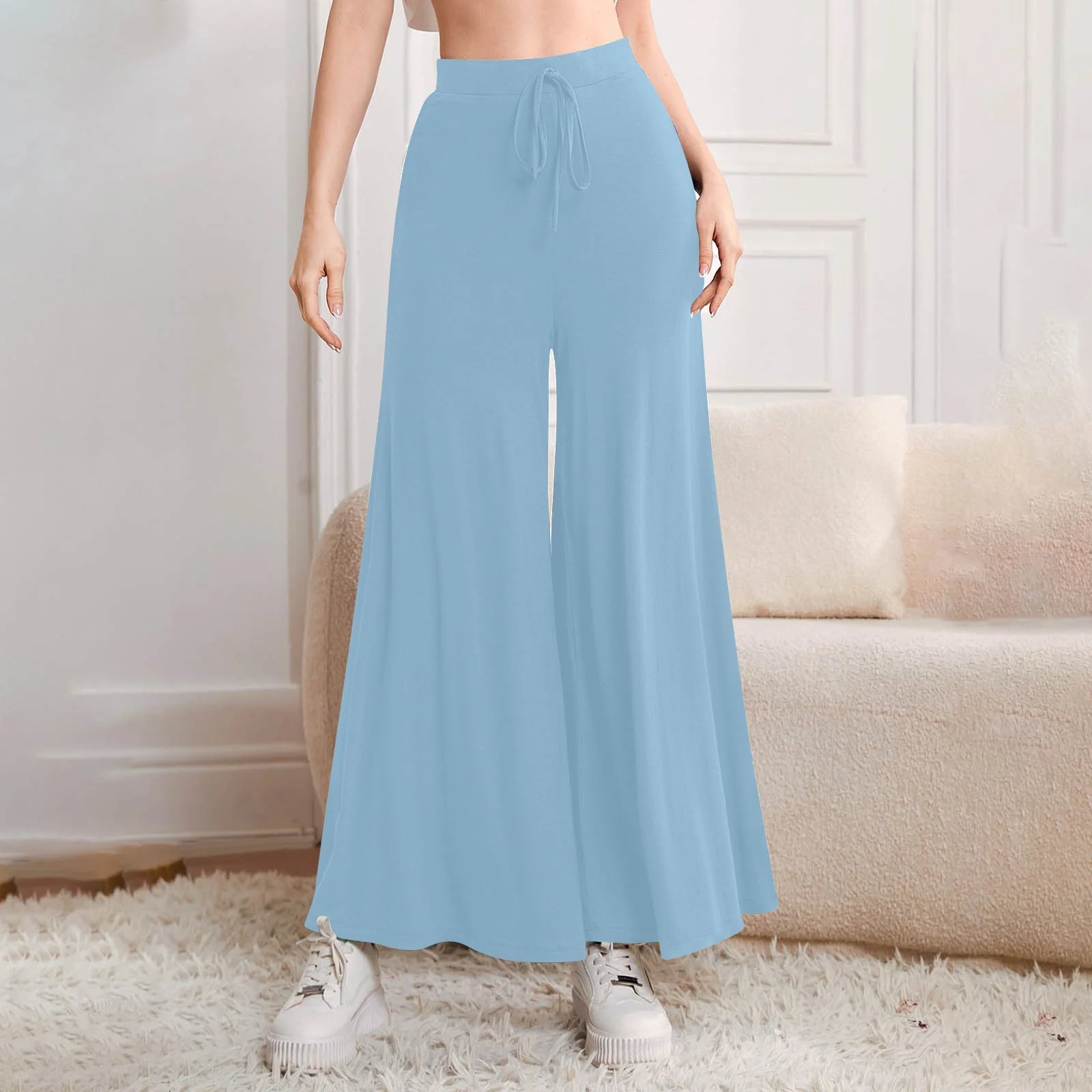 Hulianfu Fashion High Waist Wide Leg Pants For Women Autumn Loose Casual Women' S Pants Pantalon Vintage Long Trousers - Deanwangkt