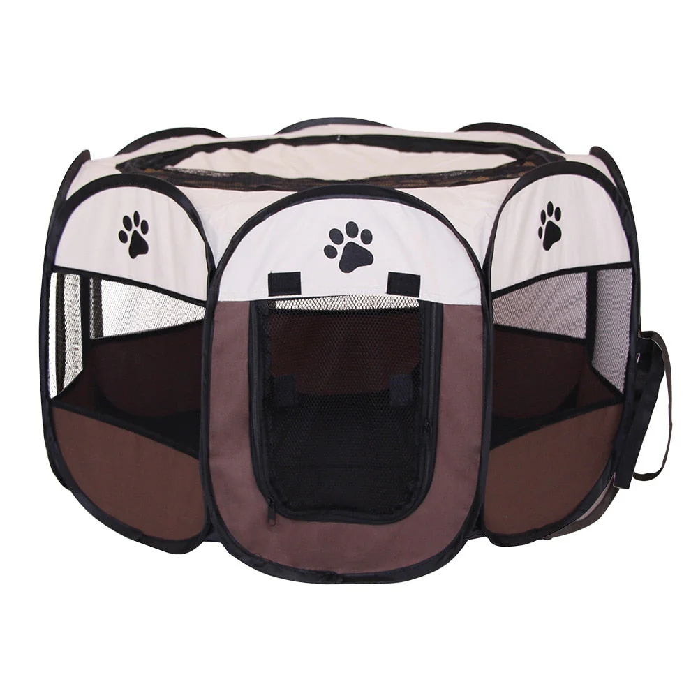 HULIANFU Portable Folding Pet Carrier Tent  Playpen Breathable Easy Operation Octagon Fence Outdoor Removable Puppy Kennel Bed For Cats - Deanwangkt