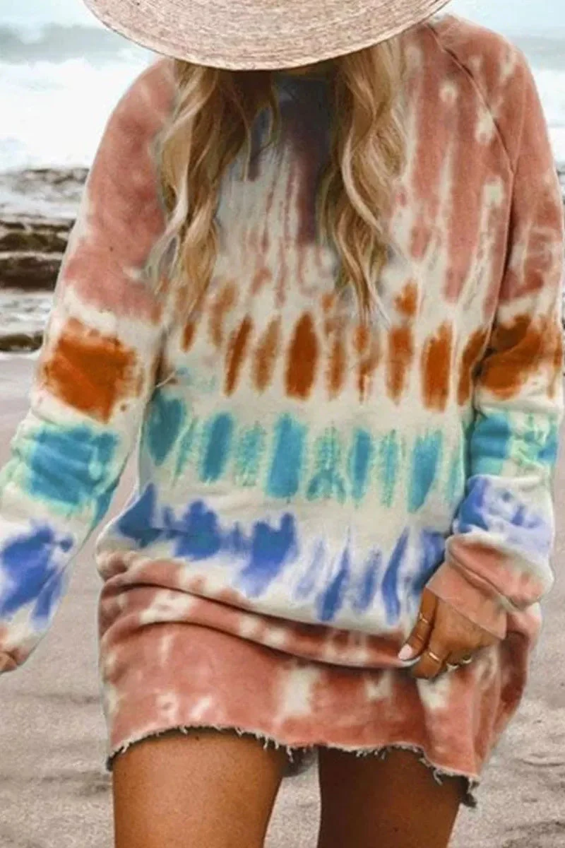 hulianfu hulianfu Tie-dye Blue Mini Dress(4 Colors) - Deanwangkt