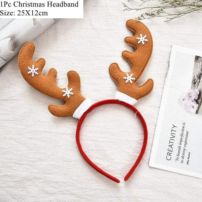 HULIANFU 2026  LuanQI Christmas Headbands for Children Adult Hair Band Red Christmas Santa Claus Snowman Antlers Headband Xmas Decoration Gifts - Deanwangkt