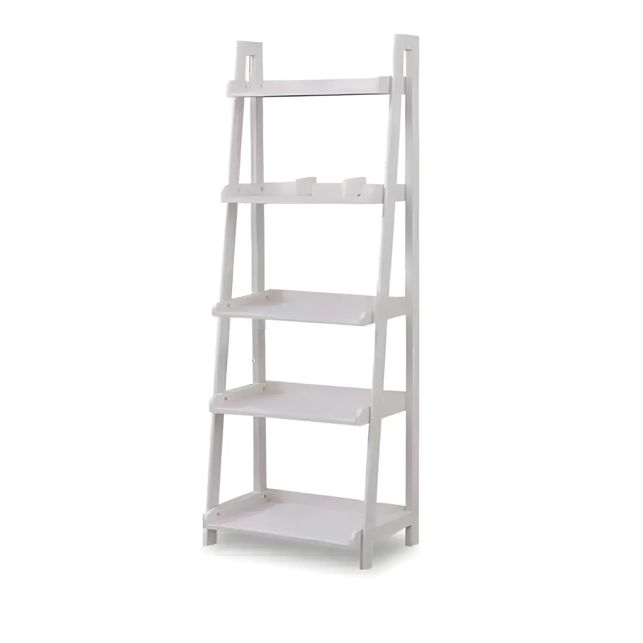 Narrow Wood Open Back Vertical Ladder Bookshelf