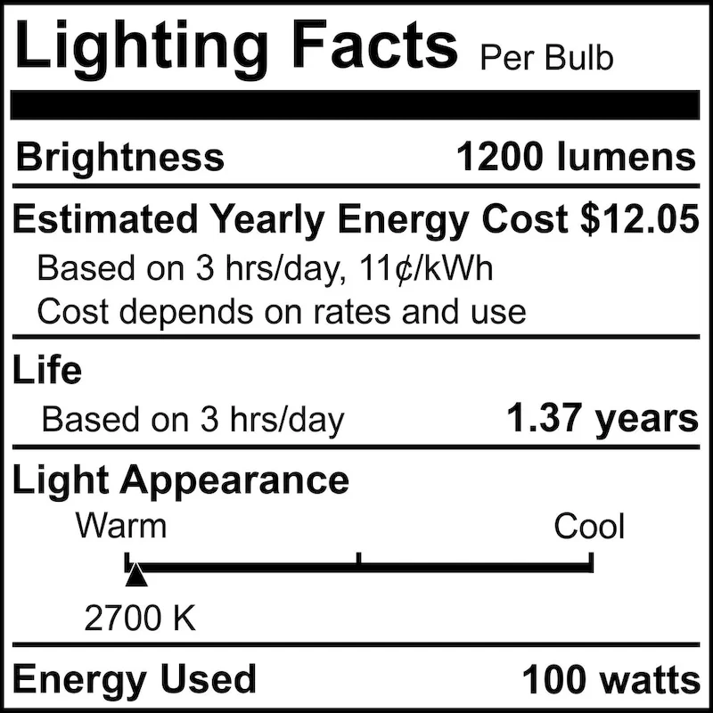 Bulbrite Pack of (12) Dimmable G40 Incandescent Light Bulbs with Medium (E26) Base, 2700K Warm White Light