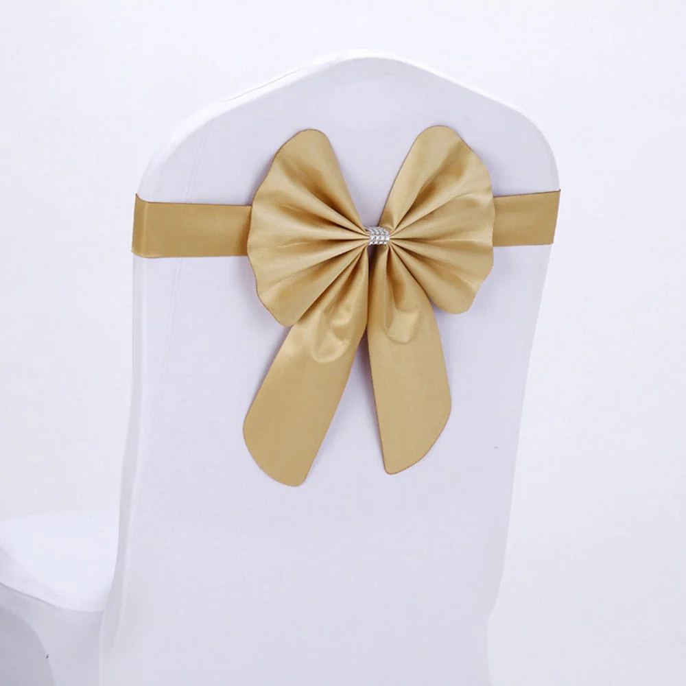 HULIANFU Wedding Ceremony Decor 10 Pieces Red Blue Already Bow Tie Hotel Banquet Chair Sash Band Conference Event Birthday Party Favor - Deanwangkt
