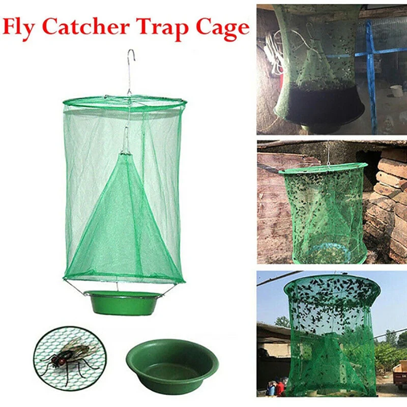 HULIANFU The Ranch Fly Trap Reusable Fly Catcher Killer Cage Net Trap Pest Bug Catch for Indoor or Outdoor Family Farms  Restaurants - Deanwangkt