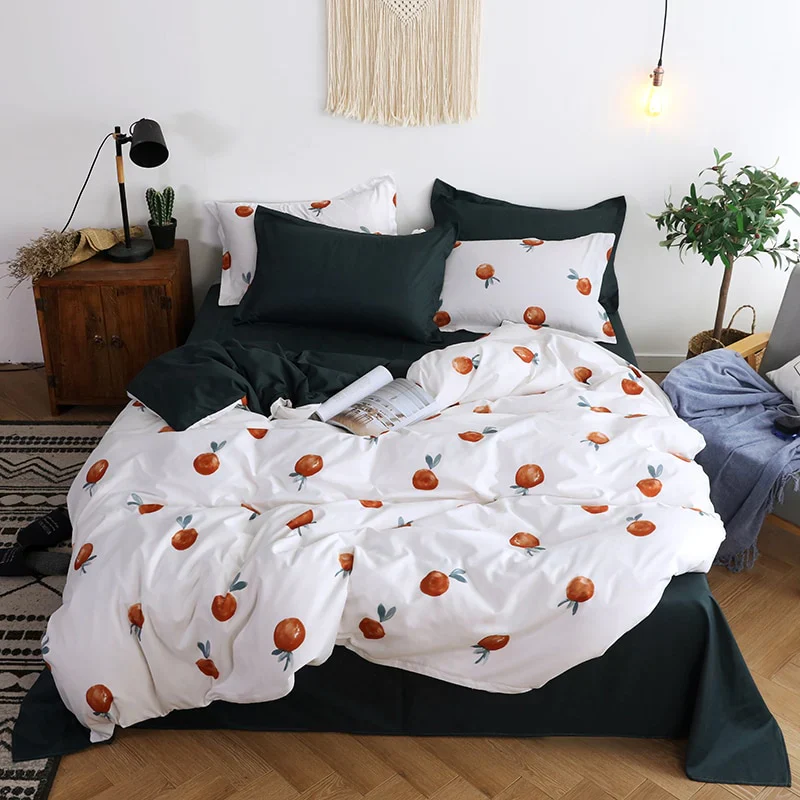HULIANFU Nordic Duvet Cover Set Leaf Striped Star Bedding Set Single Double Queen King Size240x220 Simple Polyester Quilt Cover Bed Sheet - Deanwangkt