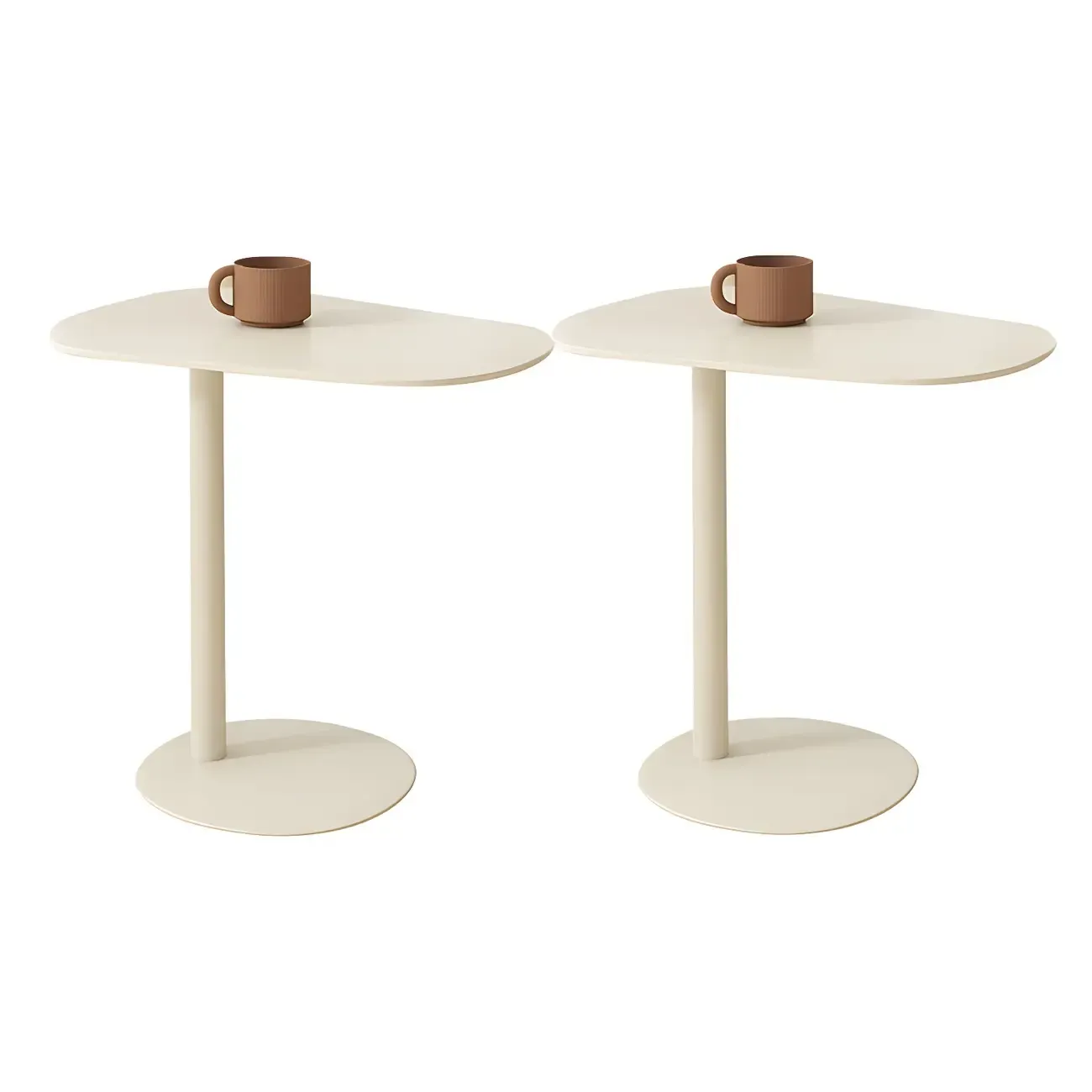 Modern Oval Metal C-Shaped End Table Black