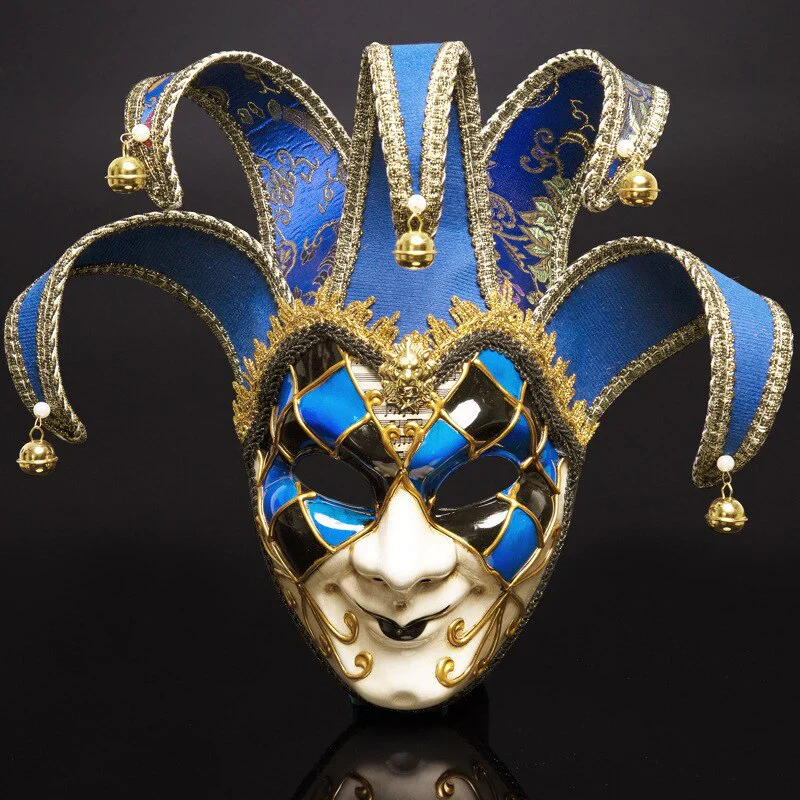 HULIANFU Newly High-end Venetian Masquerade Mask Mask Europe and The United States Halloween Clown Mask Show Supplies - Deanwangkt