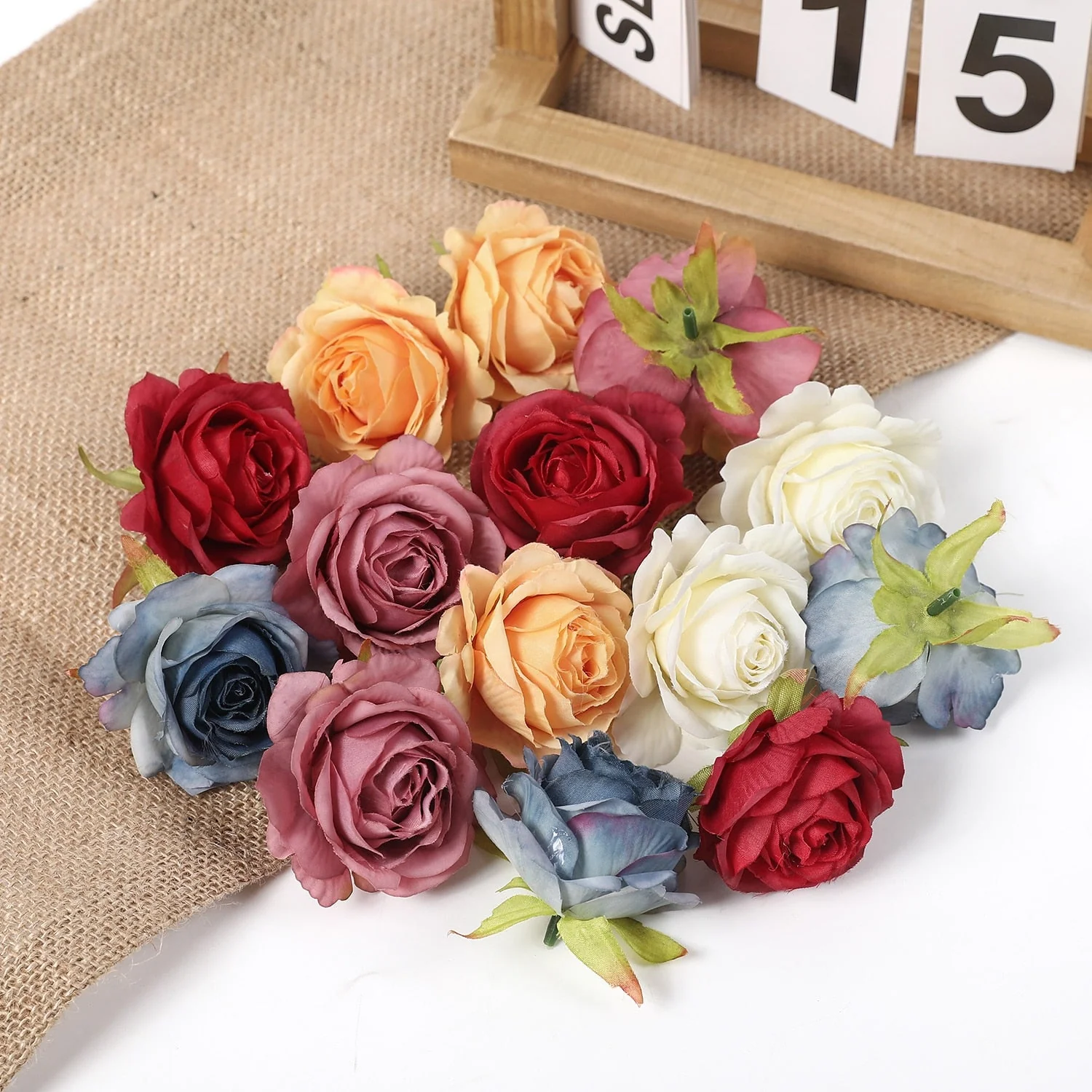 HULIANFU 2026  5PCs Rose Artificial Flowers Silk Fake Flowers For Home Room Decor Party Wedding Valentines Day Decorations DIY Crafts Accessory - Deanwangkt