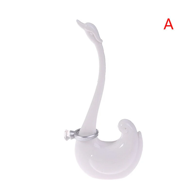HULIANFU Rings Jewelry Rack Swan/Elephant Display Stand Modeling Craft Supplies Deco Jewelry Holder Figurines Miniatures Storage Decor - Deanwangkt