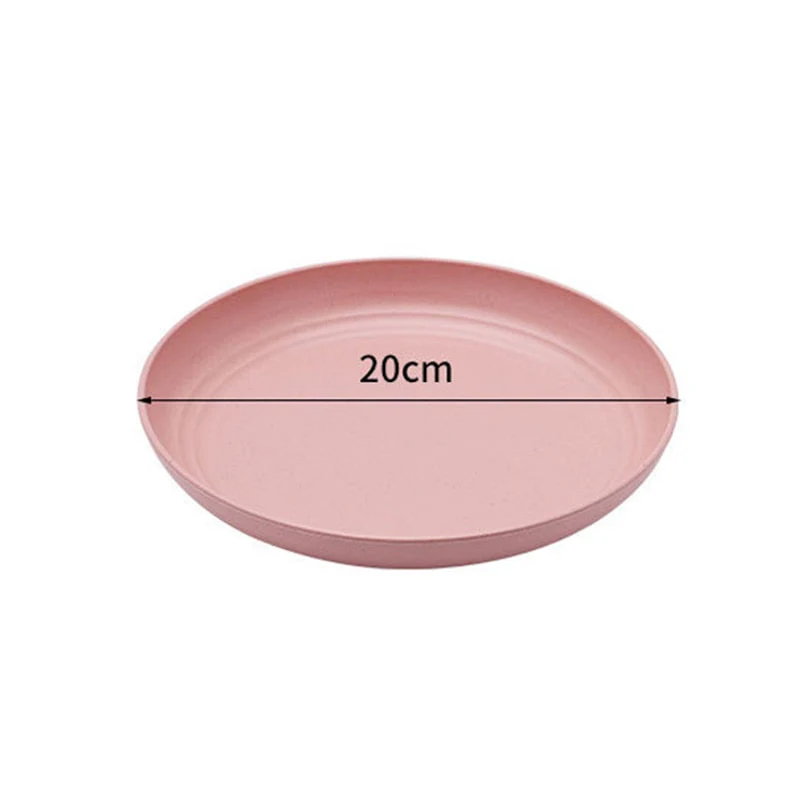 HULIANFU Kitchen Plastic Plates Wheat Straw Food Sauce Dish Taste Board Snack Fruit Plates Round Household Dishes Modern Dinner Plates - Deanwangkt