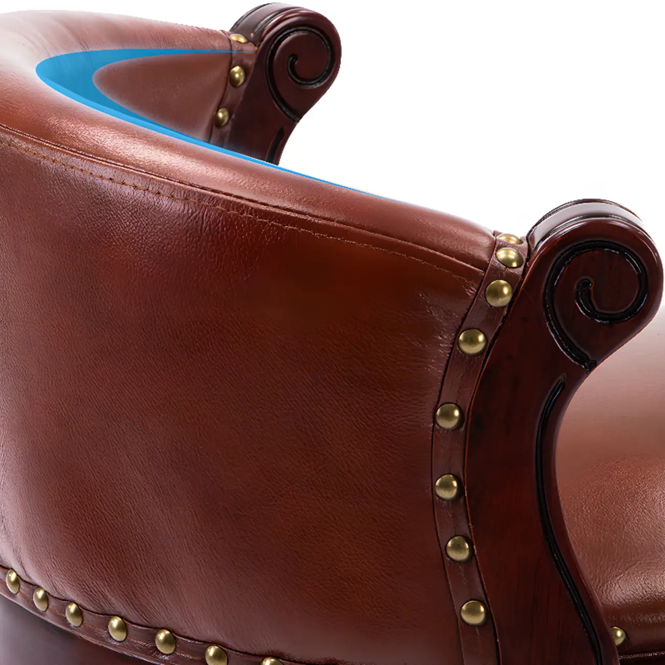 Solid Wood Leather Swivel Counter Stools with Backs