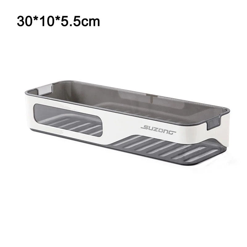 HULIANFU Wall Mounted Bathroom Shelf Shampoo Shower Organizer Punch-Free Bathroom Shelves Storage Rack Drainage Holder Household Items - Deanwangkt