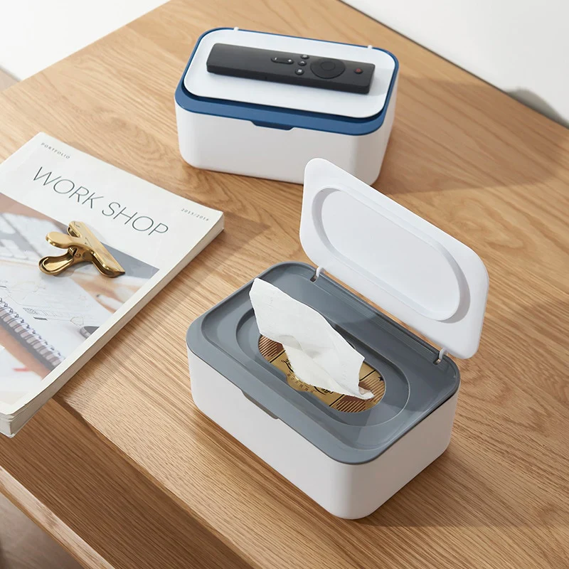 HULIANFU New   Plastic Tissue Box With Lid Wet Tissue Holder Baby Wipes Paper Storage Box Paper Towel Dispenser Home Napkin Organizer - Deanwangkt