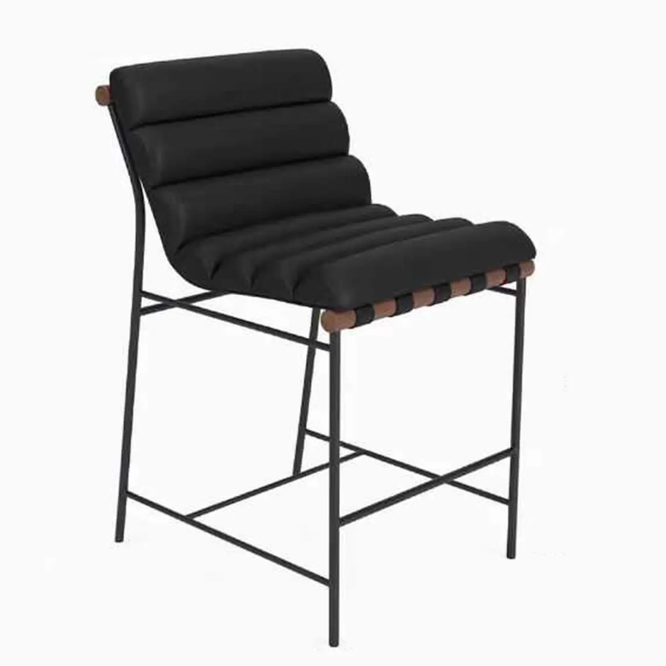 Modern Upholstered Counter Stool with Metal Frame