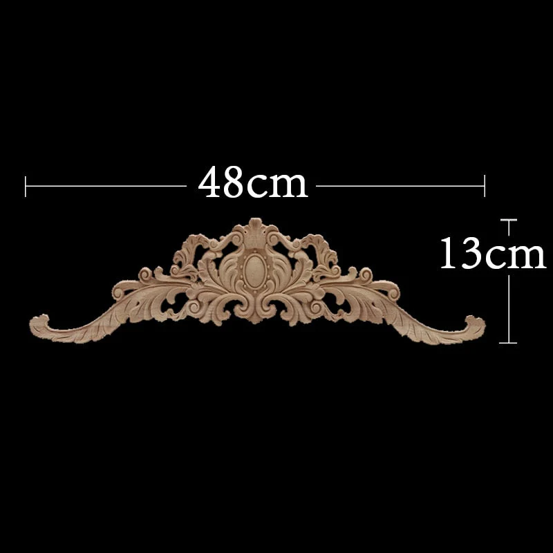 HULIANFU Long Rose Flower Exquisite Carving Natural Wood Appliques Furniture Wooden Mouldings Wmqe Vintage Unpainted Decoration Decal - Deanwangkt