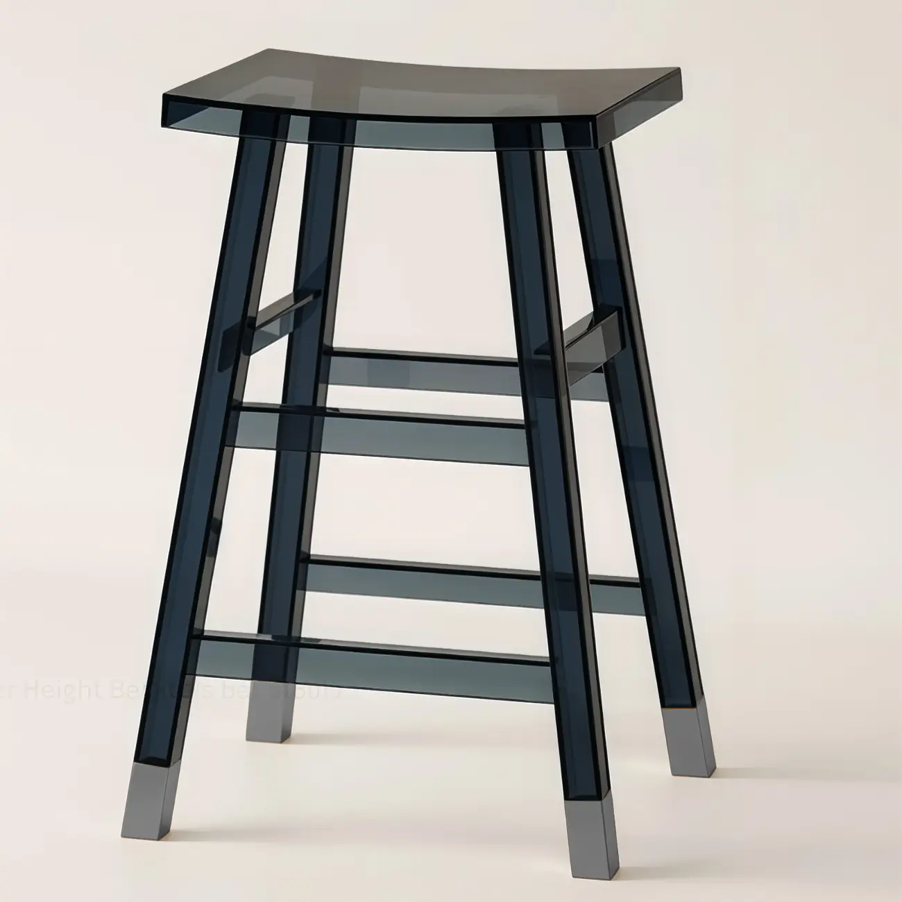 Saddle Acrylic Counter Height Backless Bar Stools