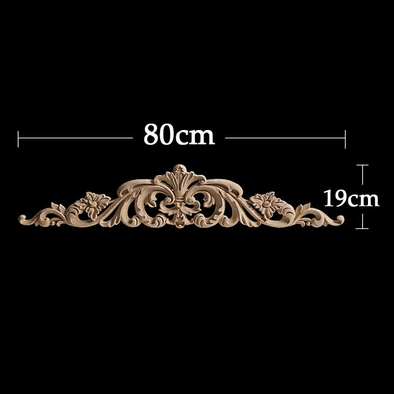 HULIANFU Long Rose Flower Exquisite Carving Natural Wood Appliques Furniture Wooden Mouldings Wmqe Vintage Unpainted Decoration Decal - Deanwangkt