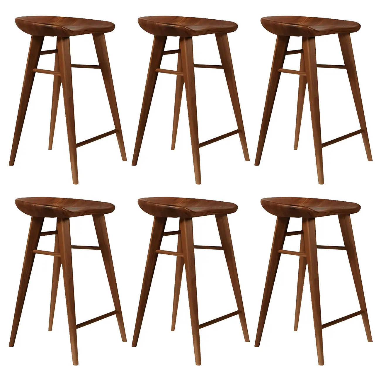 Counter Height Modern Wood Backless Bar Stool