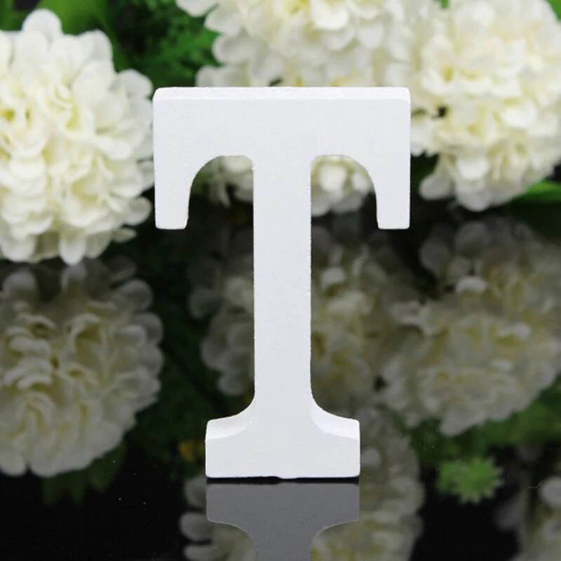 HULIANFU White Wood Letter Alphabet DIY Personalised Name Design Art Crafts Free Standing Xmas Birthday Wedding Party Home Decoration - Deanwangkt