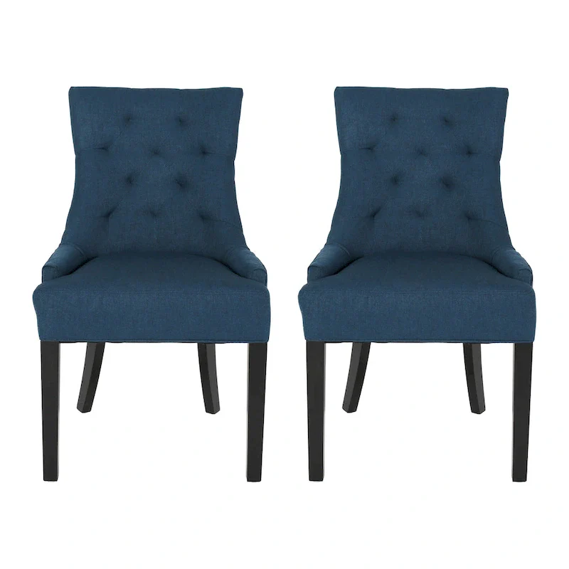 Set of 2 Fabric Upholstered Dining Chair with Tapered Legs