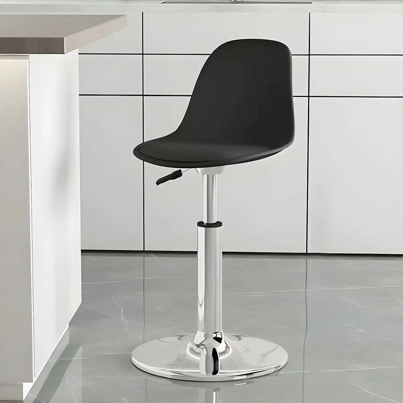 Modern Swivel Cushioned Acrylic Bar Stools with Backs