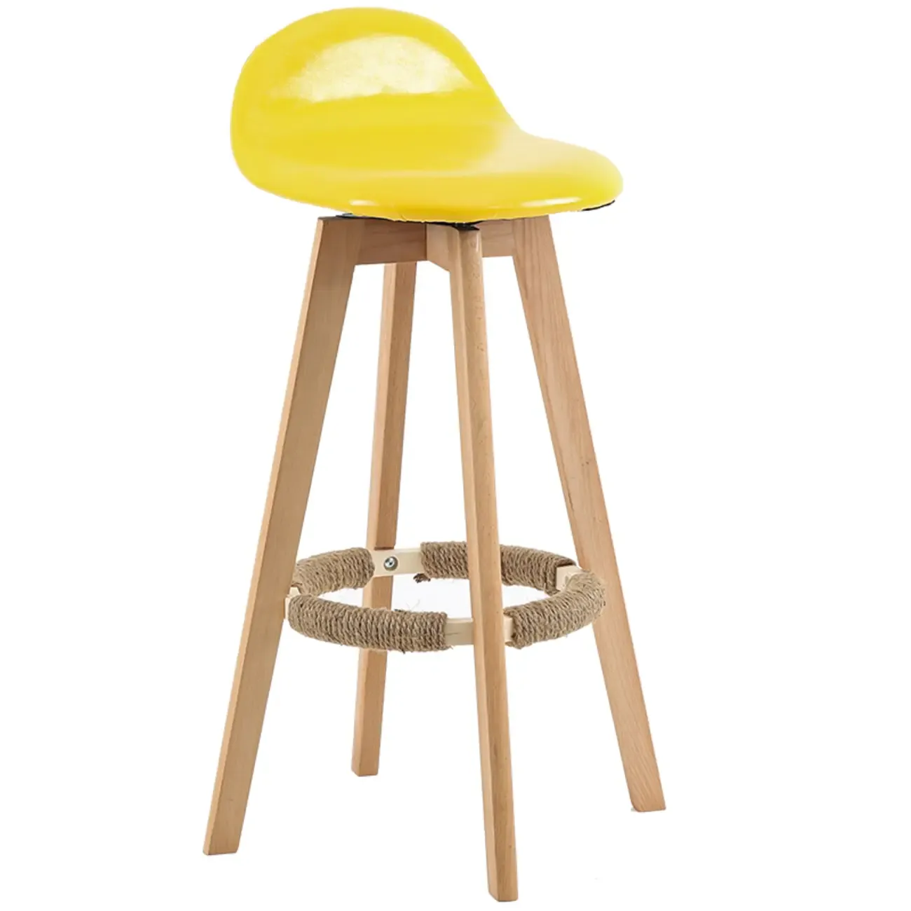 Scandinavian Wood Plush Seat Comfy Design Bar Stool