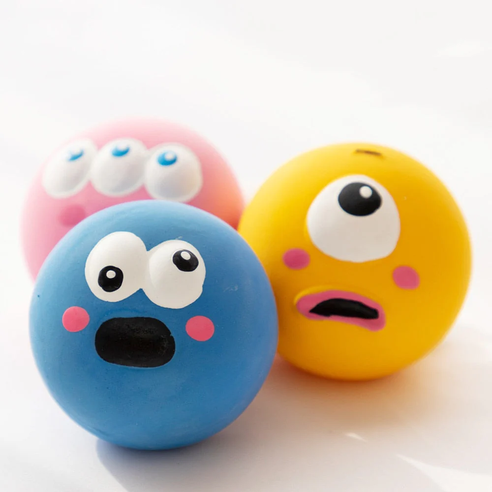 HULIANFU Pet Dog Toy Interactive Rubber Balls Pets Dog Cat Puppy ElasticityTeeth Ball Puppy Chew Toys Tooth Cleaning Balls Toys for Dogs - Deanwangkt