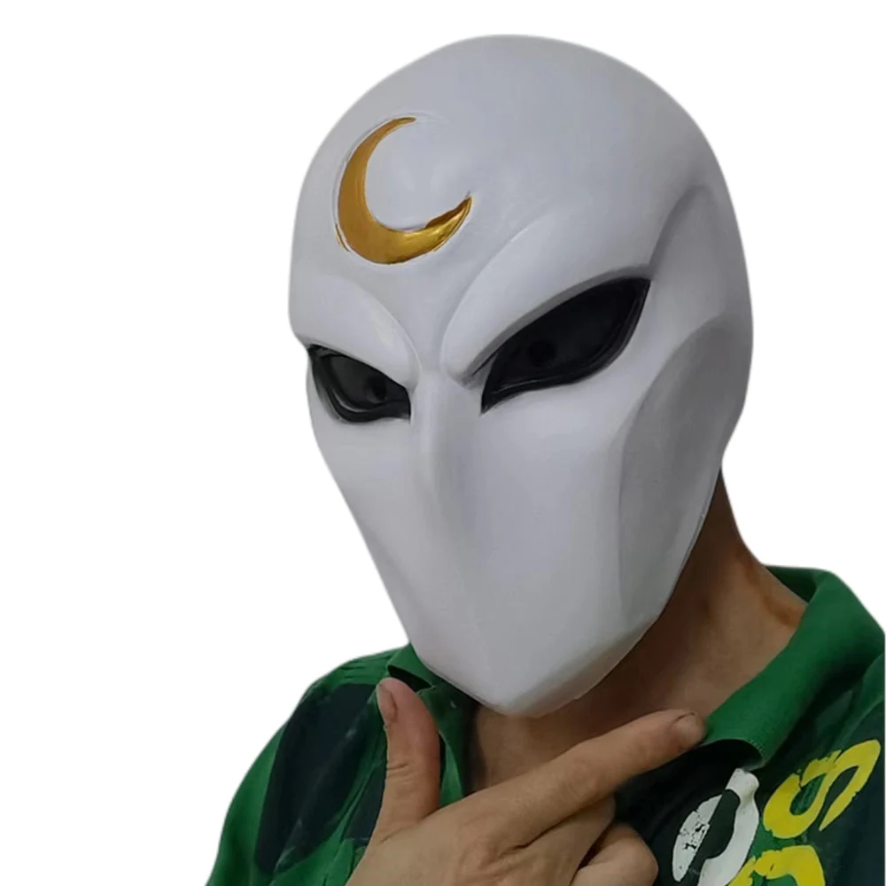 HULIANFU Super Hero Moon Knight Cosplay Costume Latex Masks Helmet Masquerade Halloween Accessories Party Costume Weapon Props - Deanwangkt