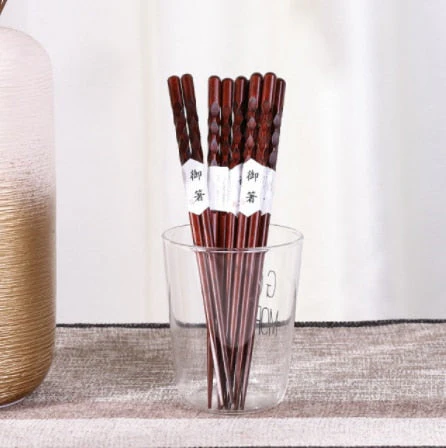 HULIANFU Reusable Natural Wood Chopsticks Red jujube wood Dishwasher Safe Non-slip Elegant Design - Deanwangkt