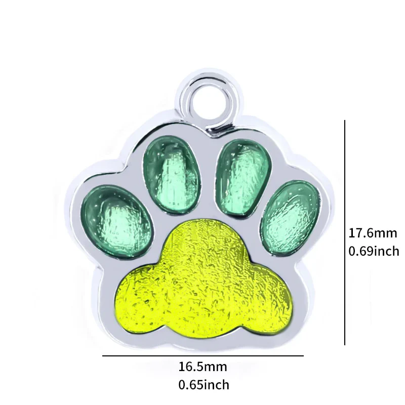 HULIANFU Personalized Dog Cat Tags Engraved Cat Dog Puppy Pet ID Name Collar Tag Pendant Pet Accessories Paw Glitter Pendant - Deanwangkt