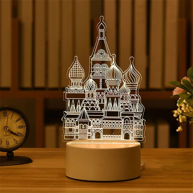 HULIANFU Romantic Love 3D Acrylic Led Lamp for Home Children Night Light Table Lamp Birthday Party Decor Valentine Day Bedside Lamp - Deanwangkt
