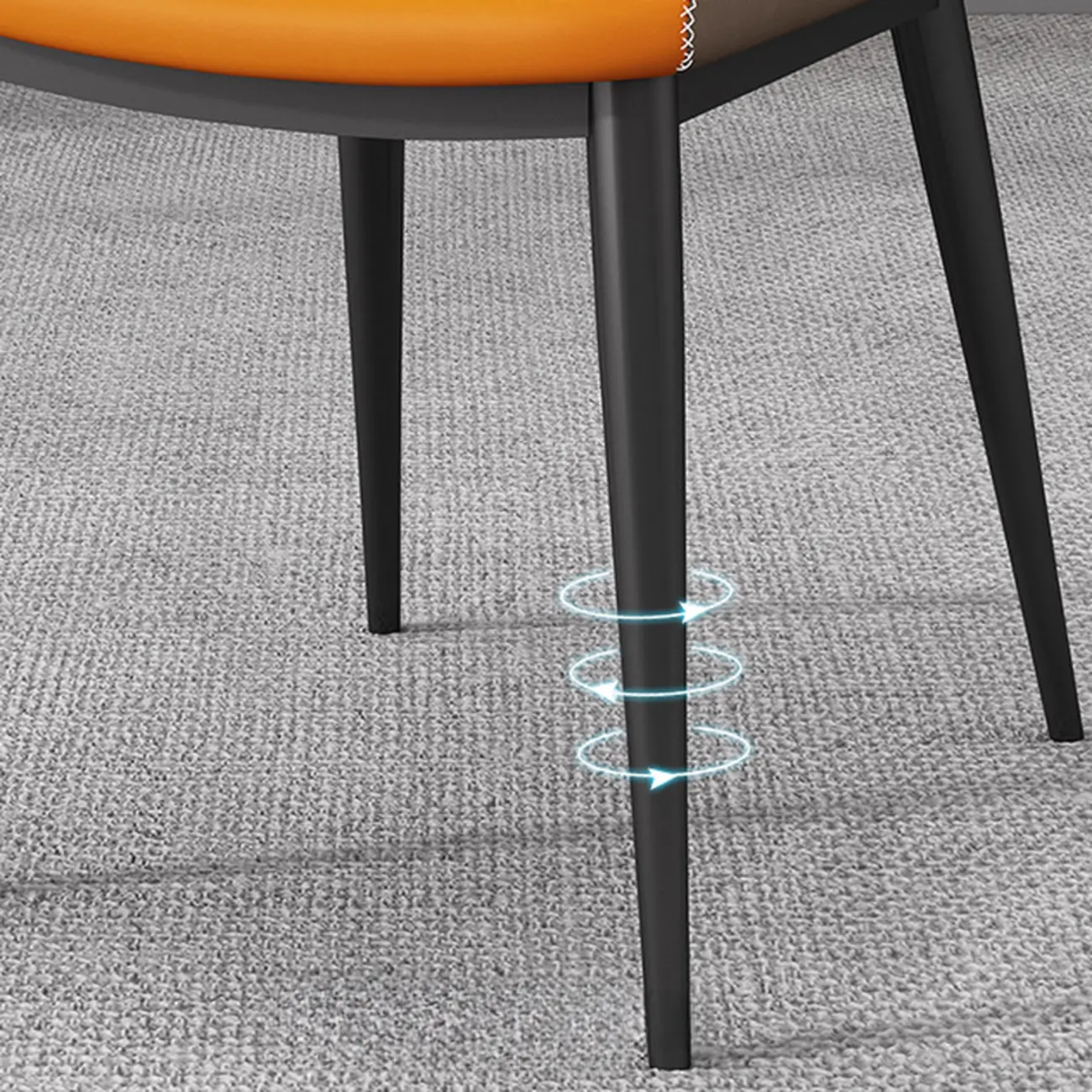 Modern Faux Leather Dining Chair with Wing Back Steel Legs