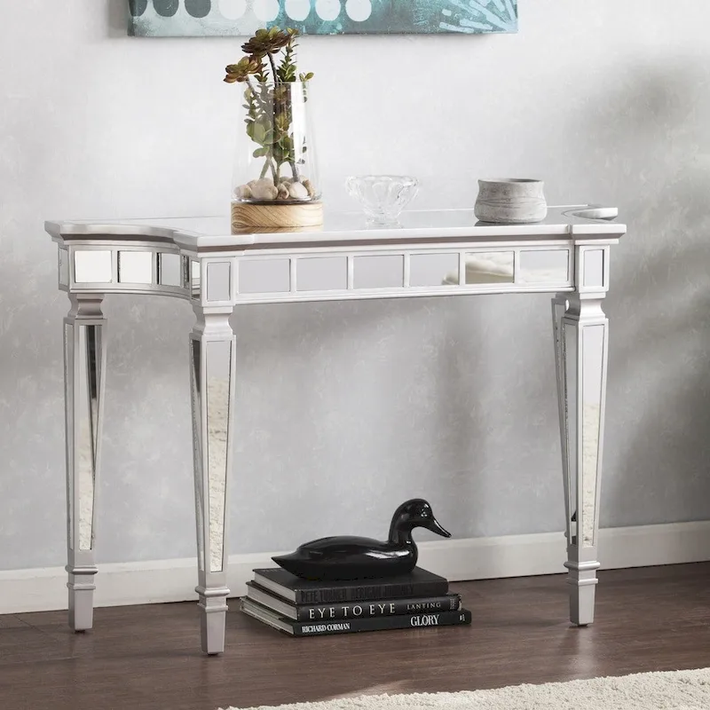 SEI Furniture Olivia Glam Mirrored Console Table