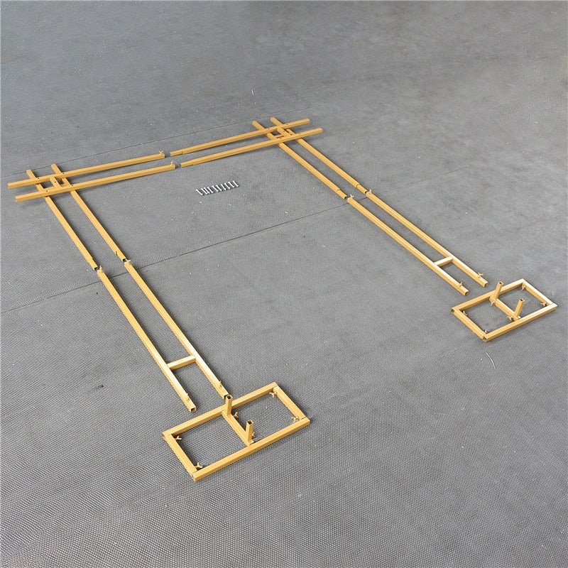 HULIANFU Wedding arch Wrought Iron Wedding Props Double Pole Square Arch Flower Stand Outdoor Square Frame Shelf Party Backdrop Decor - Deanwangkt