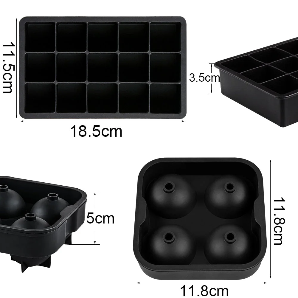HULIANFU SILIKOLOVE Square Skull Ice Cube Maker Ice Ball Mold Silicone Ice Cube Trays for For Party Bar Summer Whisky Drinks - Deanwangkt