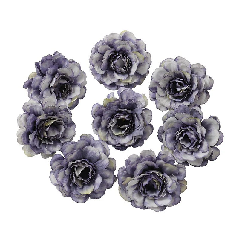 HULIANFU Silk Rose Artificial Flowers 5cm Fake Flowers Head For Home Decor Bedroom Wedding Marriage Decoration DIY Bride Wreath Accessory - Deanwangkt