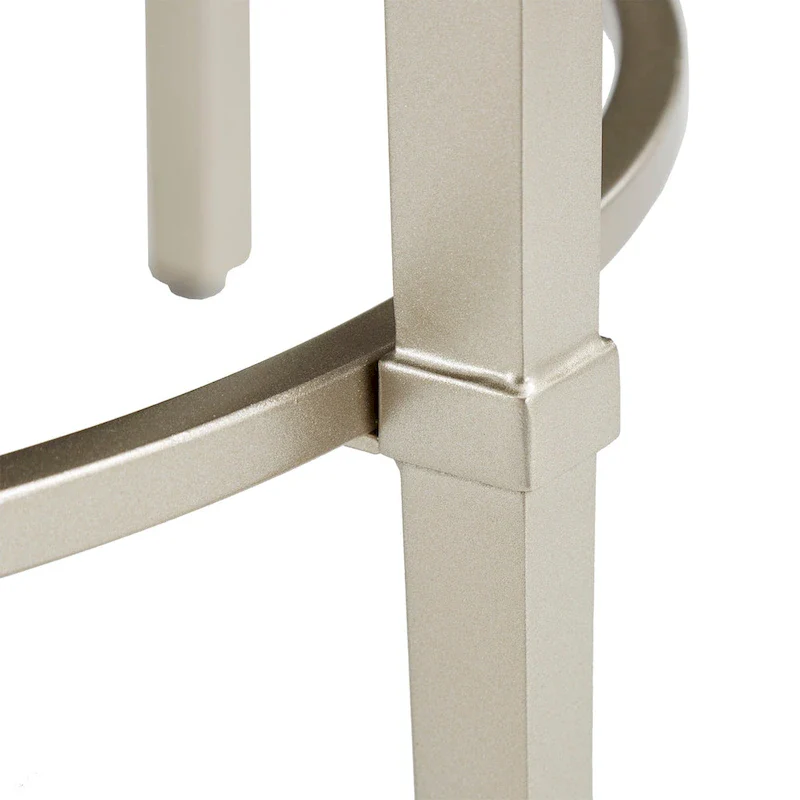 Egan Champagne Silver Finish Marble Top Table by