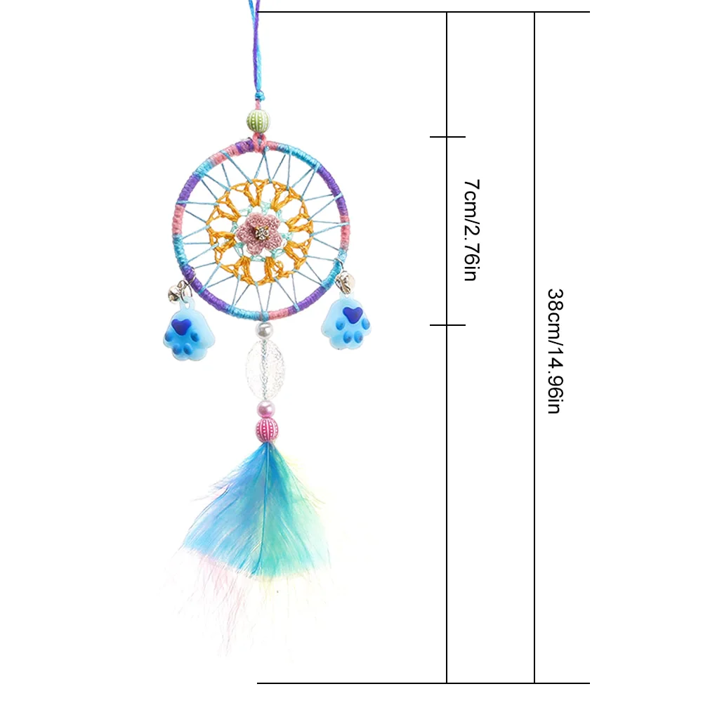 HULIANFU New Indian Style Dreamcatcher Moon Handmade Wind Chimes Wall Ornament Girls Room Decoration Feather Dream Catcher - Deanwangkt
