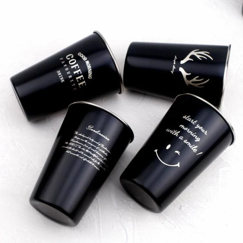 HULIANFU NorthernEurope Ins Industry Style 304 Stainless Steel Spray Paint Beer Cup Cold Water Drinks Cup Household Office Use Gargle Cup - Deanwangkt