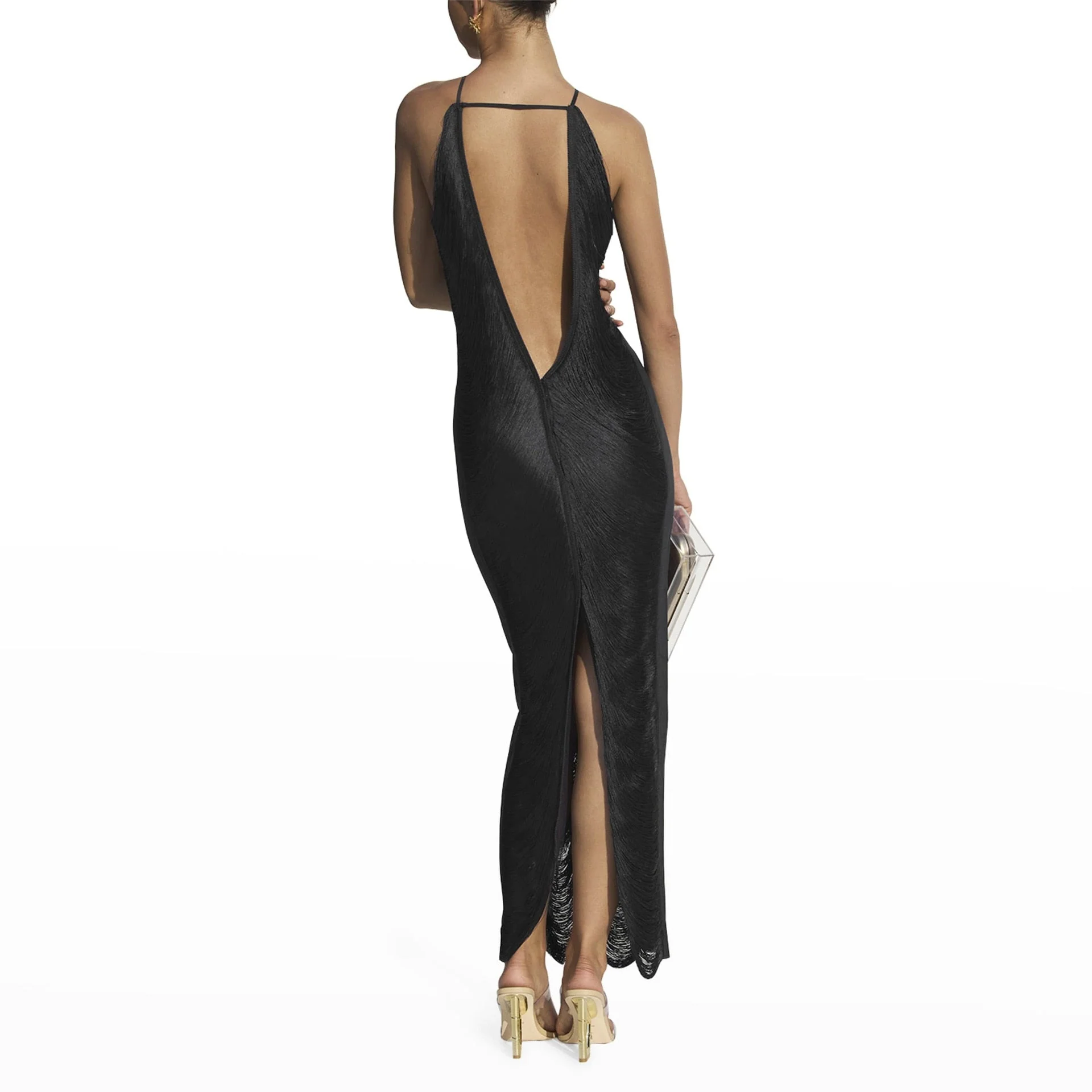 Backless Maxi Dress Sexy tassel Spaghetti Strap Slim Dress For Women Long Club Party Beach Dress Cover-ups Summer Outfits - Deanwangkt