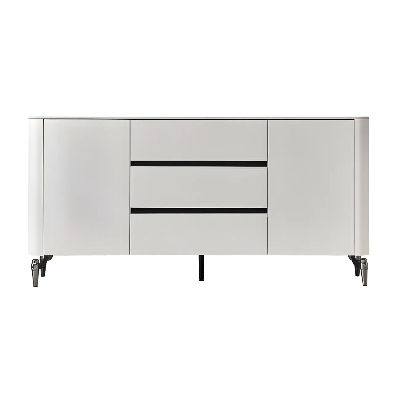 Modern Stone Countertop Sideboard with Cabinets