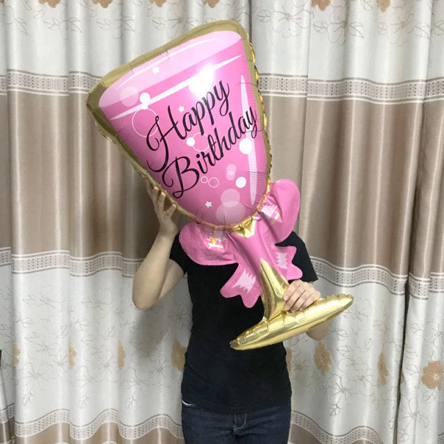 HULIANFU Large Helium Foil Balloon Whisky Beer Balloon Wedding Birthday Party Decorations Adult Kids Baby Ballons Event Party Air Globos - Deanwangkt