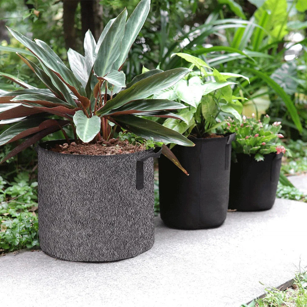 HULIANFU Planting Bag Black/Grey Potato Fabric Vegetable Seedling  growing pot garden tools 1-15 Gallon Eco-Friendly Grow bag - Deanwangkt